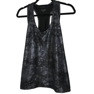 Athleta Black Gray Marble-Print Racerback Tank